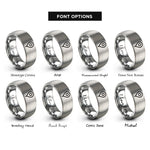 font options for inside engraving on grey test point rings