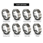 font options for inside engraving on gray test point rings