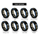 font options for inside engraving on gunmetal & blue test point rings