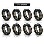 font options for inside engraving on gunmetal & blue test point rings