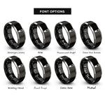font options for inside engraving on black & gray test tube rings