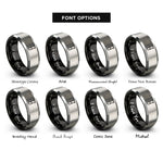 font options for inside engraving on black & silver test tube rings
