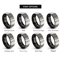 font options for inside engraving on black & grey test tube rings