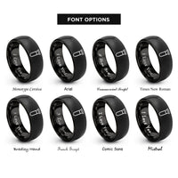 font options for inside engraving on black test tube rings