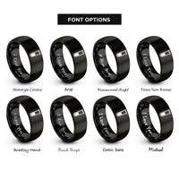 font options for inside engraving on black test tube rings