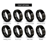 font options for inside engraving on black test tube rings