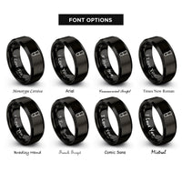 font options for inside engraving on black test tube rings