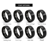 font options for inside engraving on black test tube rings