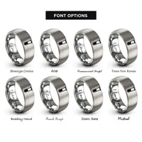 font options for inside engraving on gray test tube rings