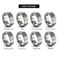 font options for inside engraving on silver test tube rings