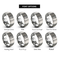 font options for inside engraving on gray test tube rings