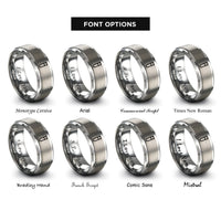 font options for inside engraving on grey test tube rings