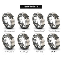 font options for inside engraving on gray test tube rings