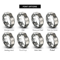 font options for inside engraving on gray test tube rings
