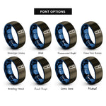 font options for inside engraving on gunmetal & blue test tube rings