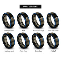 font options for inside engraving on gunmetal & blue test tube rings