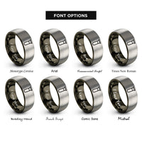 font options for inside engraving on gunmetal & silver test tube rings
