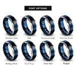 font options for inside engraving on blue & grey test tube rack rings