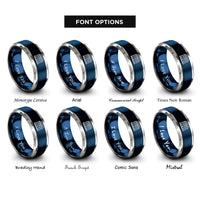 font options for inside engraving on blue & grey test tube rack rings