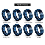 font options for inside engraving on blue test tube rack rings