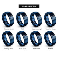 font options for inside engraving on blue test tube rack rings