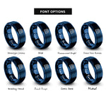 font options for inside engraving on blue test tube rack rings