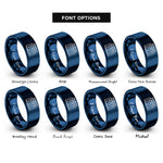 font options for inside engraving on blue test tube rack rings