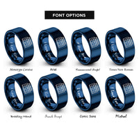 font options for inside engraving on blue test tube rack rings