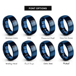 font options for inside engraving on blue test tube rack rings
