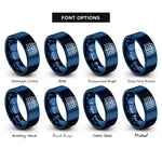 font options for inside engraving on blue test tube rack rings
