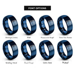font options for inside engraving on blue test tube rack rings