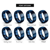 font options for inside engraving on blue test tube rack rings