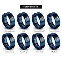 font options for inside engraving on blue test tube rack rings