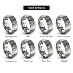font options for inside engraving on silver test tube rack rings
