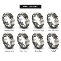 font options for inside engraving on silver test tube rack rings