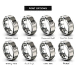 font options for inside engraving on silver test tube rack rings