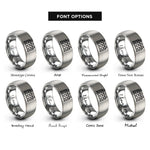 font options for inside engraving on gray test tube rack rings