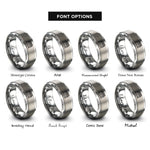 font options for inside engraving on grey test tube rack rings