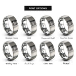 font options for inside engraving on grey test tube rack rings