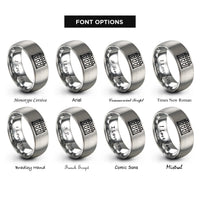 font options for inside engraving on grey test tube rack rings
