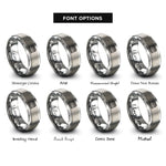 font options for inside engraving on gray test tube rack rings
