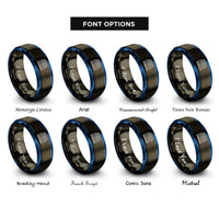 font options for inside engraving on gunmetal & blue test tube rack rings