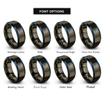 font options for inside engraving on gunmetal & blue test tube rack rings
