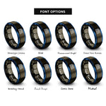 font options for inside engraving on gunmetal & blue test tube rack rings