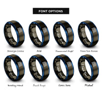 font options for inside engraving on gunmetal & blue test tube rack rings