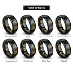 font options for inside engraving on gunmetal & blue test tube rack rings
