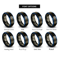 font options for inside engraving on gunmetal & blue test tube rack rings