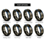 font options for inside engraving on gunmetal & blue test tube rack rings
