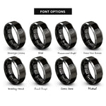 font options for inside engraving on black & silver test tubes rack rings