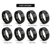 font options for inside engraving on black test tubes rack rings